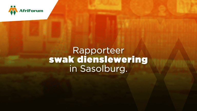 Rapporteer swak dienslewering in Sasolburg.