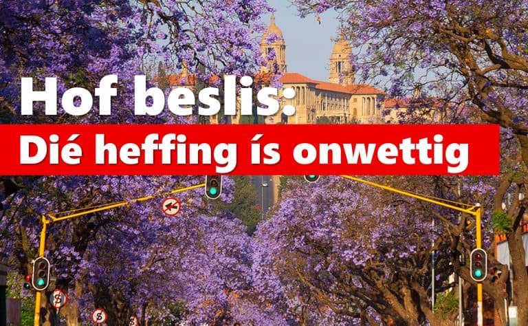 AfriForum wen heffingshofsaak teen Tshwane-metro: Hof beslis heffing ís onwettig