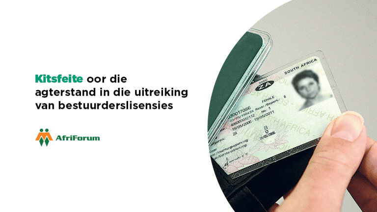 Kitsfeite oor die agterstand in die uitreiking van bestuurderslisensies