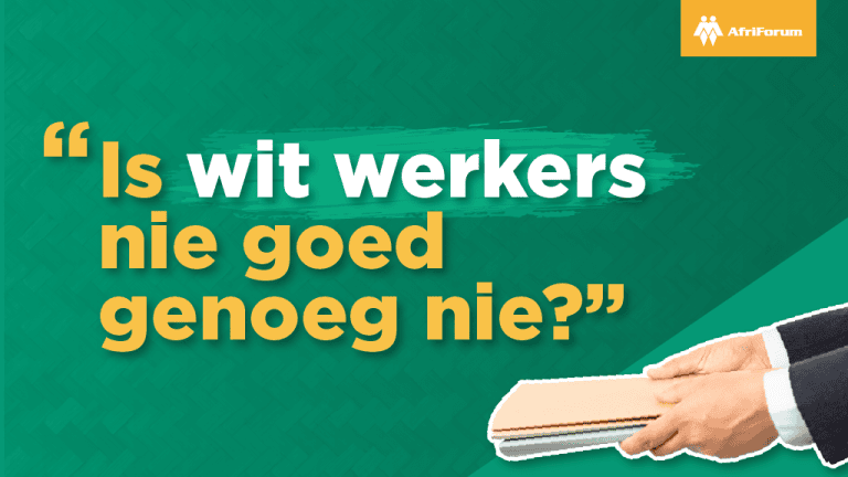 “Is wit werkers nie goed genoeg nie?”