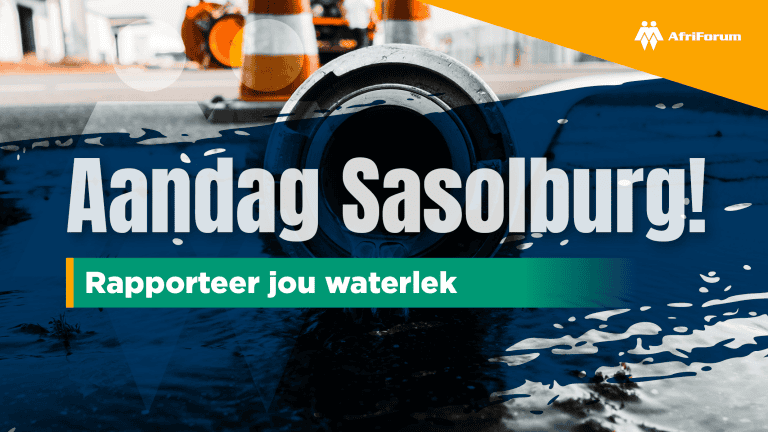 Aandag Sasolburg: Rapporteer jou waterlek