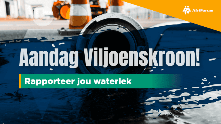 Aandag Viljoenskroon: Rapporteer jou waterlek