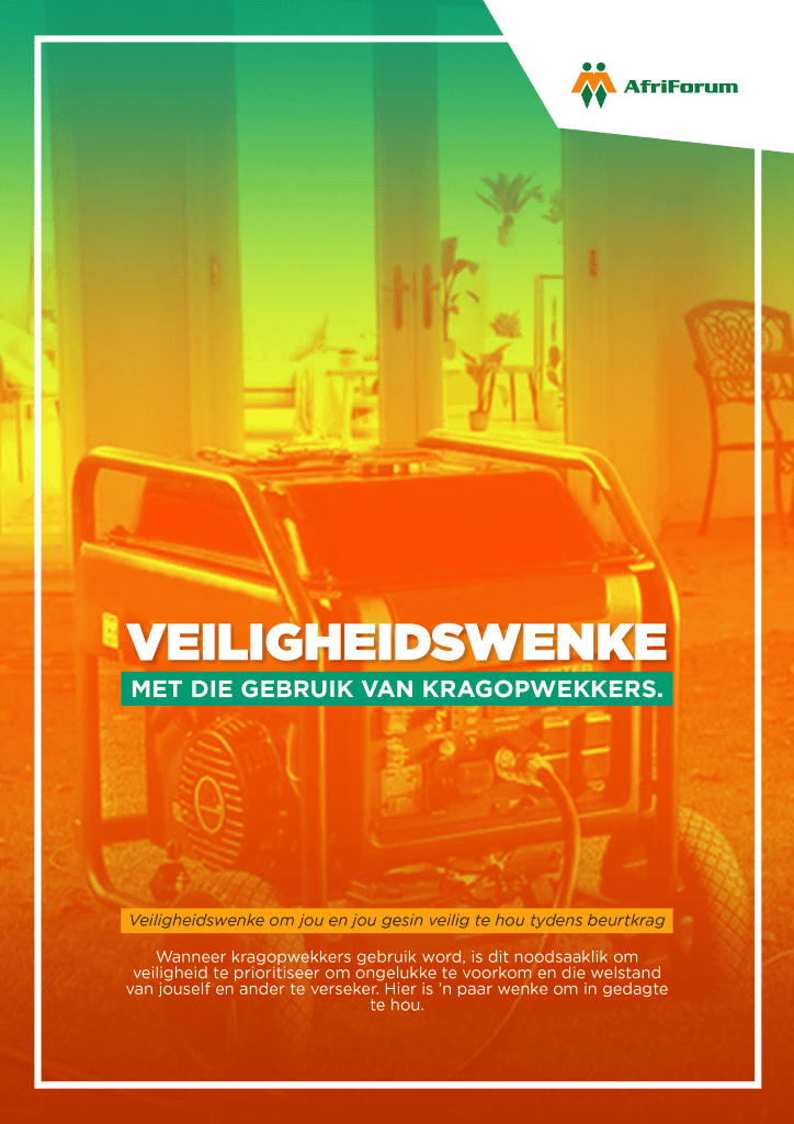 VEILIGHEIDSWENKE MET DIE GEBRUIK VAN KRAGOPWEKKERS