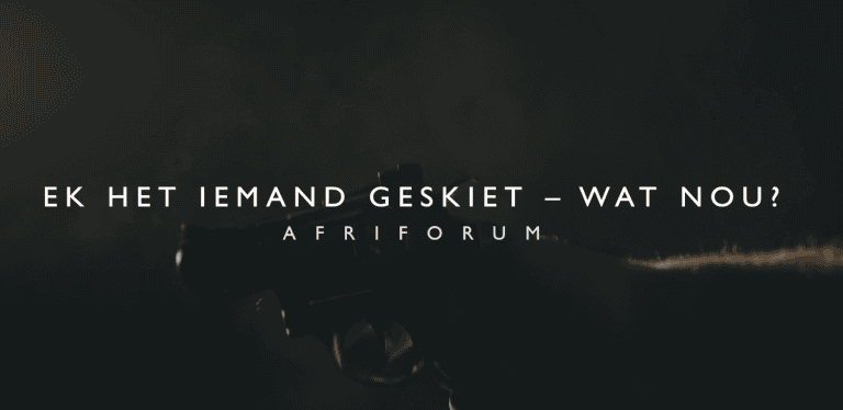 Ek het iemand geskiet wat nou?