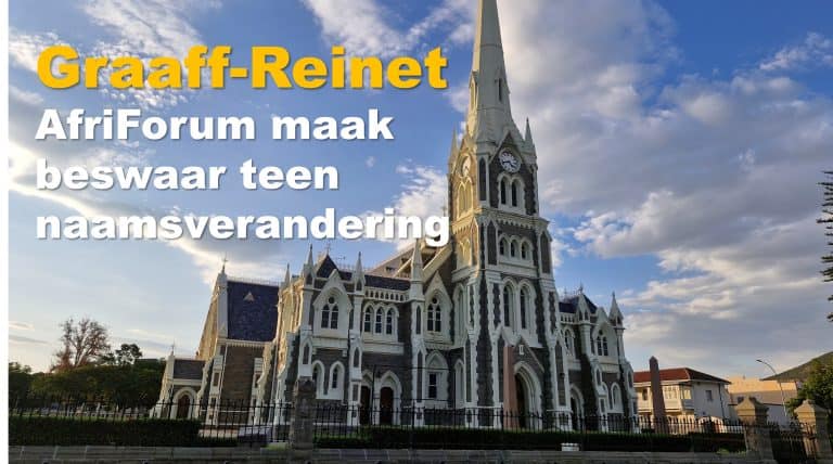 AfriForum stuur prokureursbrief aan minister met beswaar teen Graaff-Reinet se naamsverandering