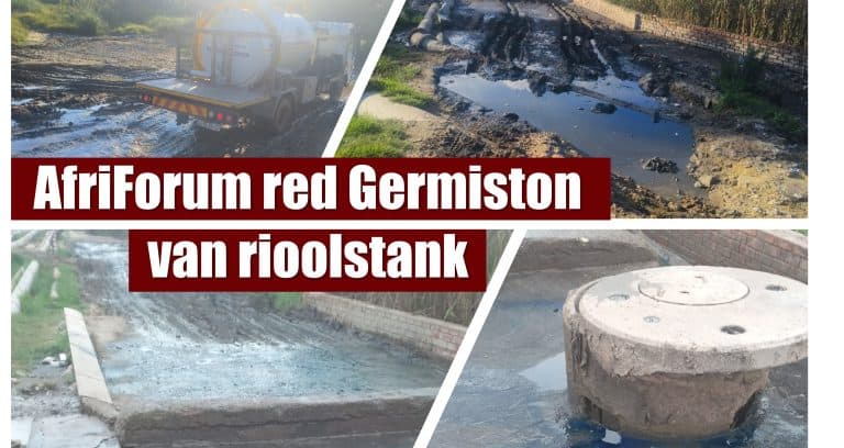 AfriForum red Germiston van rioolstank