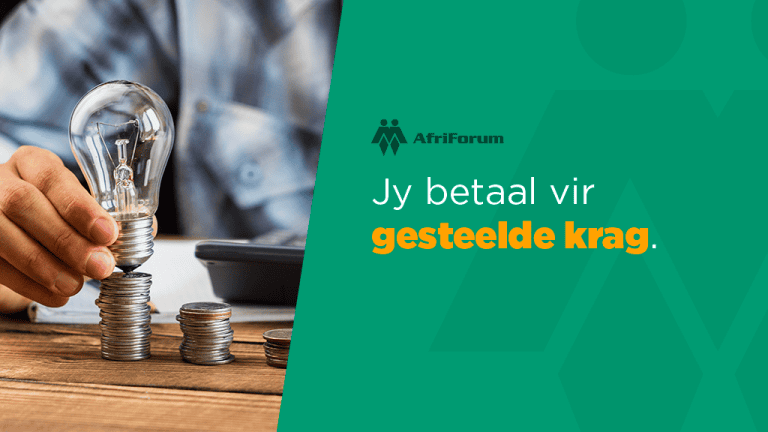 Jy betaal vir gesteelde krag.