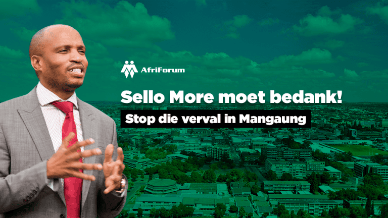 Sello More moet bedank! Stop die verval in Mangaung