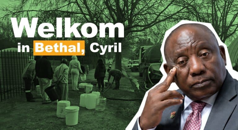 President, kry jou water môre hier