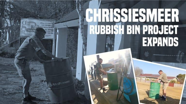 One small town, one huge difference: AfriForum’s Chrissiesmeer rubbish bin project expands