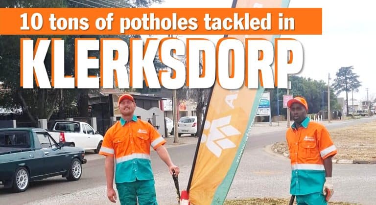 AfriForum neighbourhood team repairs 10 tons’ worth of potholes in Klerksdorp in just one month