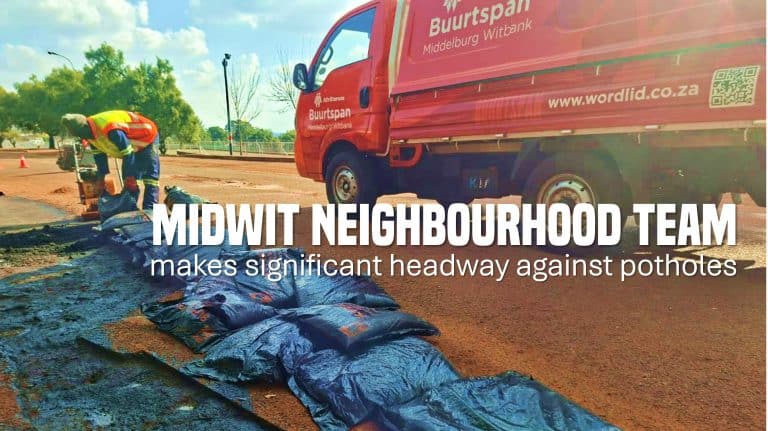 AfriForum’s MidWit neighbourhood team tackles potholes in Middelburg and eMalahleni