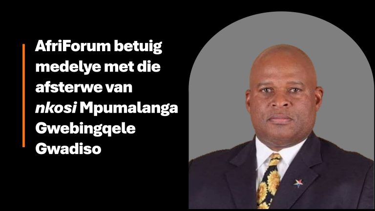 AfriForum betuig medelye met die afsterwe van nkosi Mpumalanga Gwebingqele Gwadiso