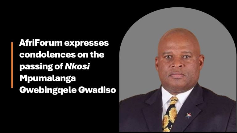 AfriForum expresses condolences on the passing of Nkosi Mpumalanga Gwebingqele Gwadiso