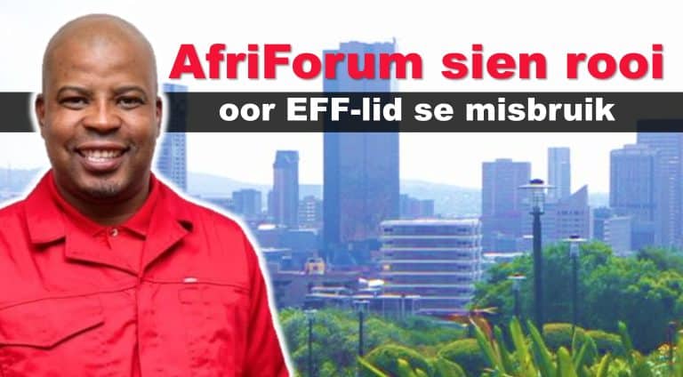 AfriForum sien rooi oor EFF-lid se misbruik van Tshwane-metro-hulpbronne