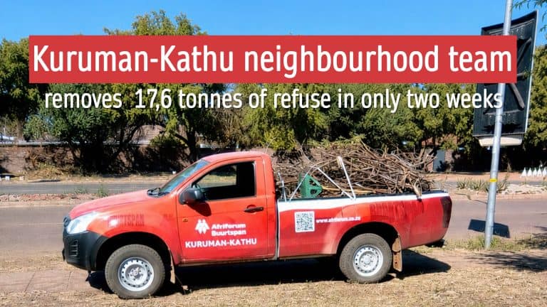 New Kuruman-Kathu neighbourhood team removes 17,6 tonnes of refuse within first two weeks of establishment