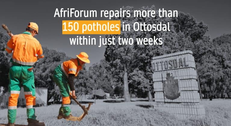AfriForum repairs more than 150 potholes in Ottosdal within just two weeks