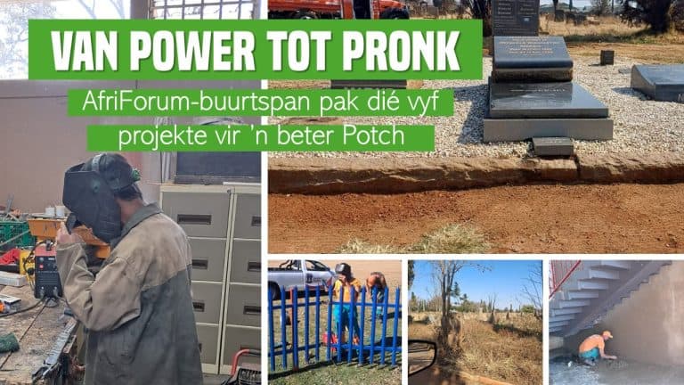 Van power tot pronk – AfriForum-buurtspan pak dié vyf projekte vir ’n beter Potch
