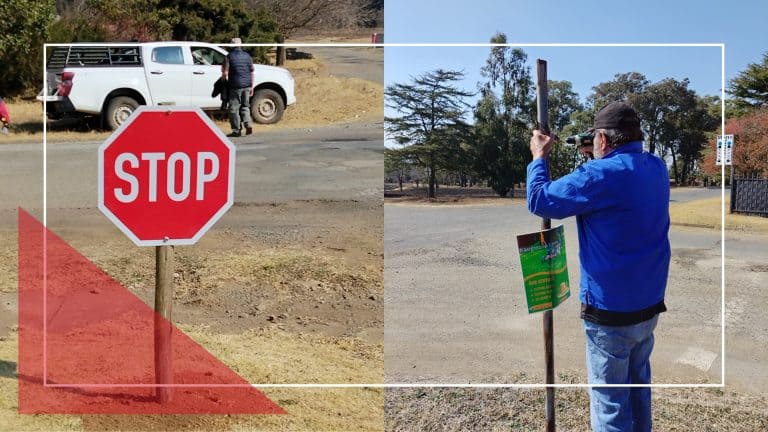 AfriForum’s Volksrust branch puts up 64 new stop signs within the first seven months of the year