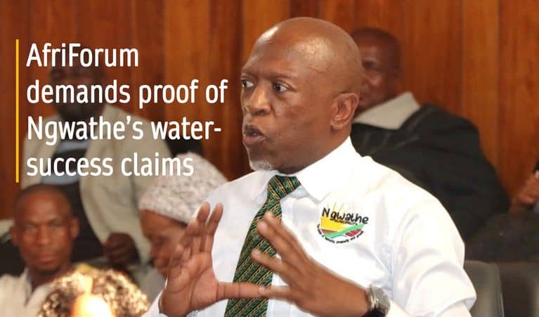 A plan on paper does not mean clean water in residents’ taps – AfriForum demands proof of Ngwathe Municipality’s 86% claim