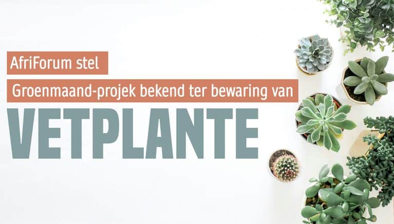 AfriForum stel Groenmaand-projek ter bewaring van vetplante bekend