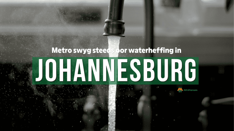 AfriForum versoek verhoor terwyl Johannesburg-metro steeds vrae oor waterheffing ontduik