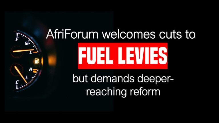 AfriForum welcomes cuts to fuel levies but demands deeper-reaching reform