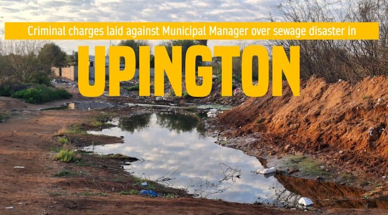 Sewage disaster in Upington: AfriForum lays criminal charges against Municipal Manager